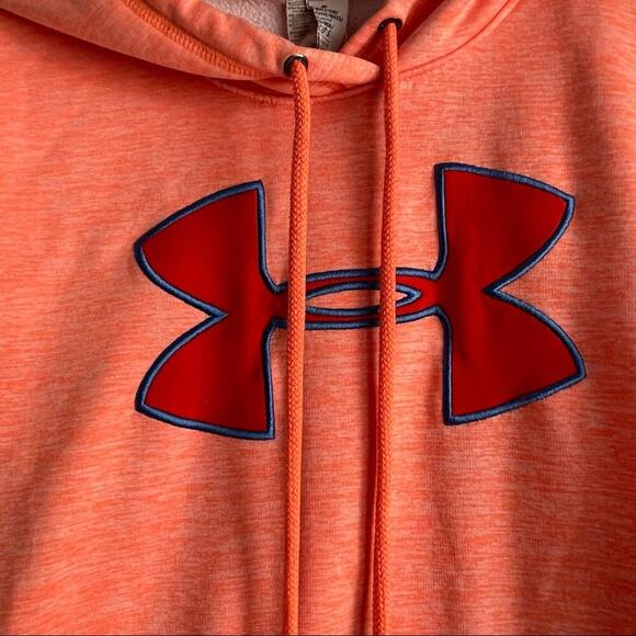Under Armour Sweatshirt orange hooded / hoodie - Picture 4 of 7